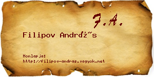 Filipov András névjegykártya